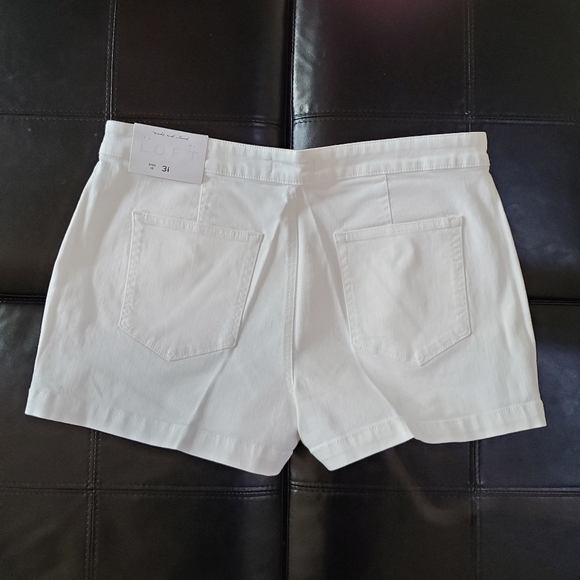 NWT LOFT Denim Sailor Shorts In White - Picture 3 of 7